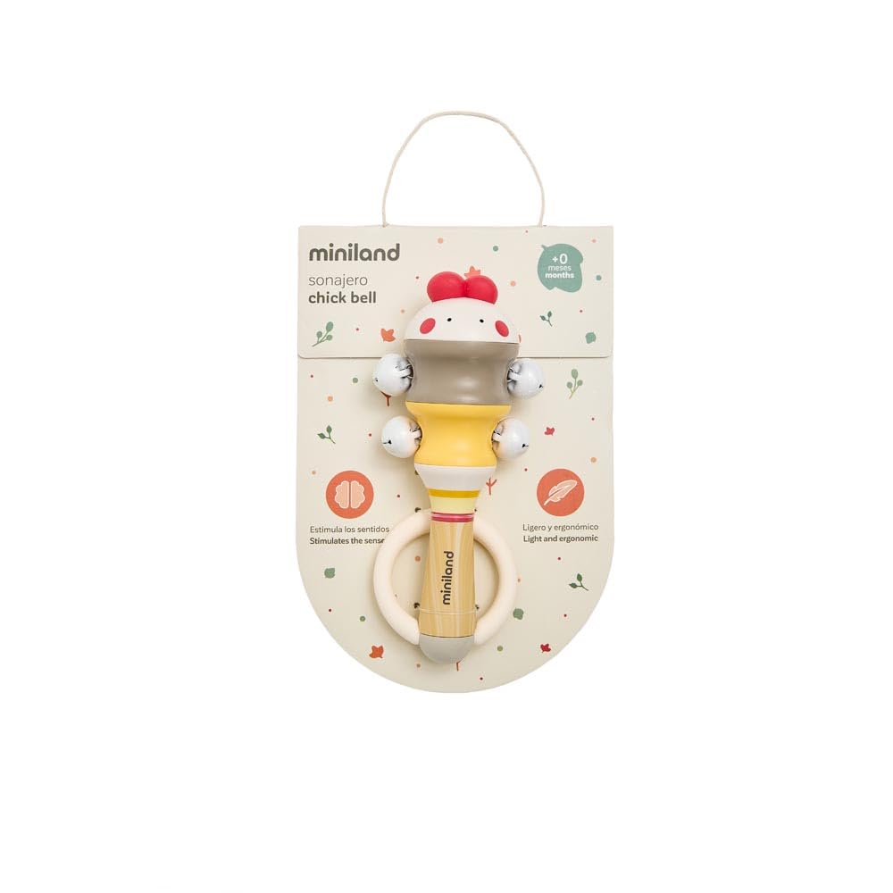 Miniland Infant Chick Bell Rassel Küken Silikon ab 0 Monate
