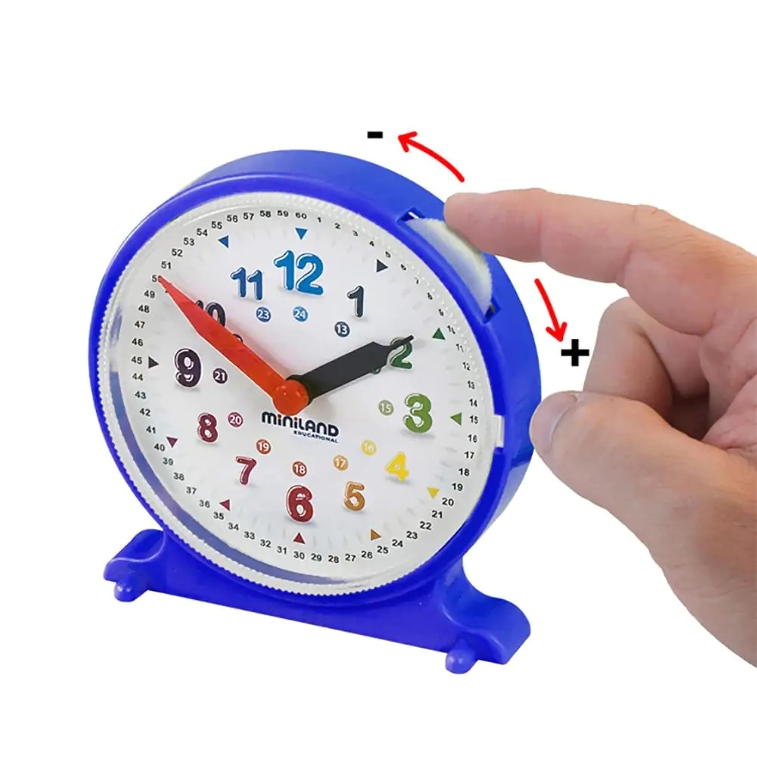 Miniland Activity Clock Lernuhr mit 12 Karten Koffer