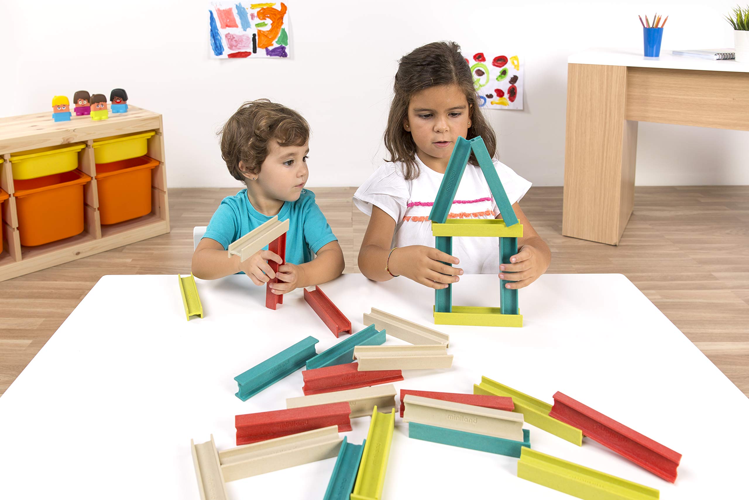 Miniland ECO Beams Building Set Bauset 32 Balken nachhaltig