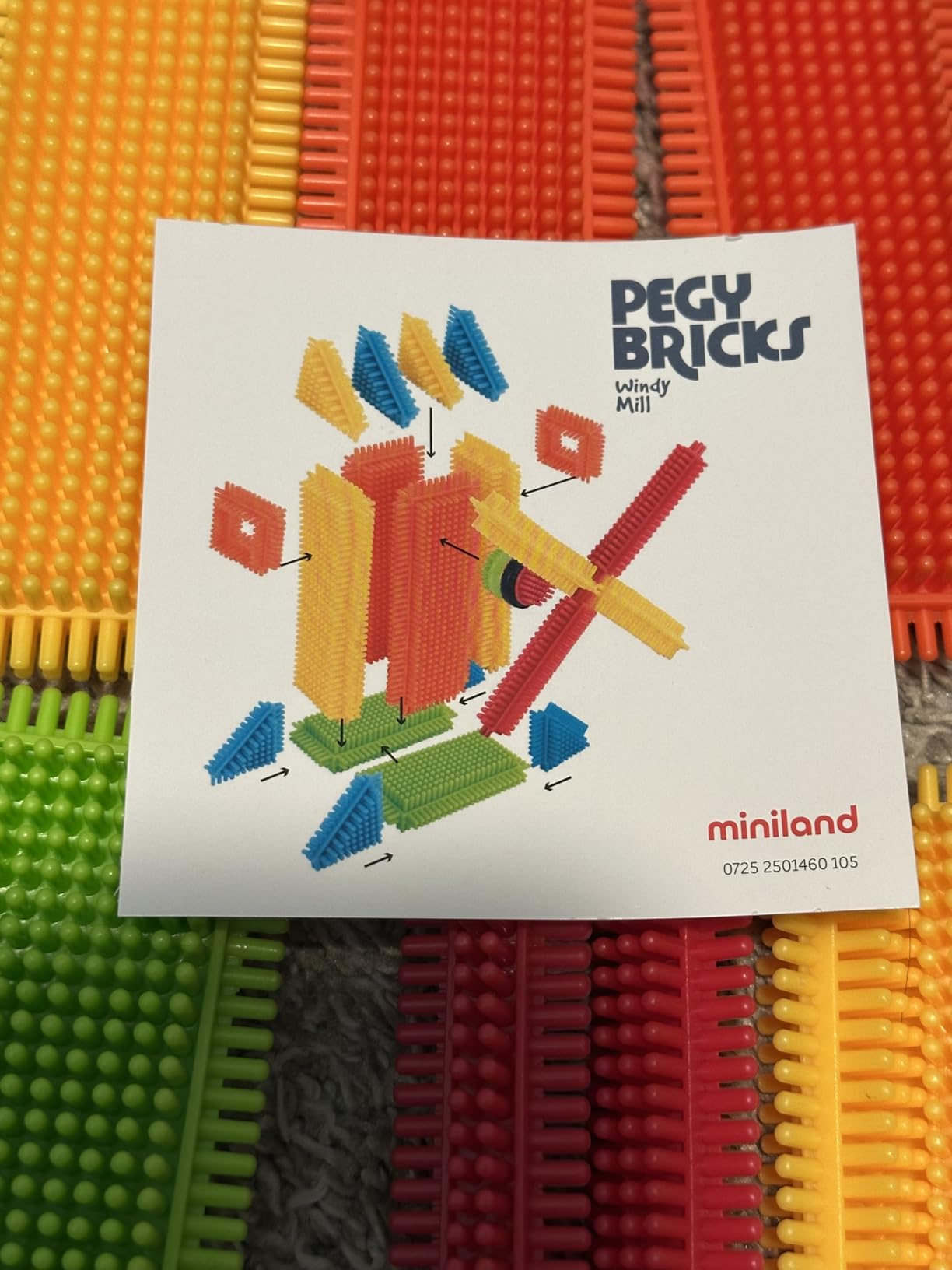 Miniland Pegy Bricks Windy Mill Baukasten Windmühle 22 Teile