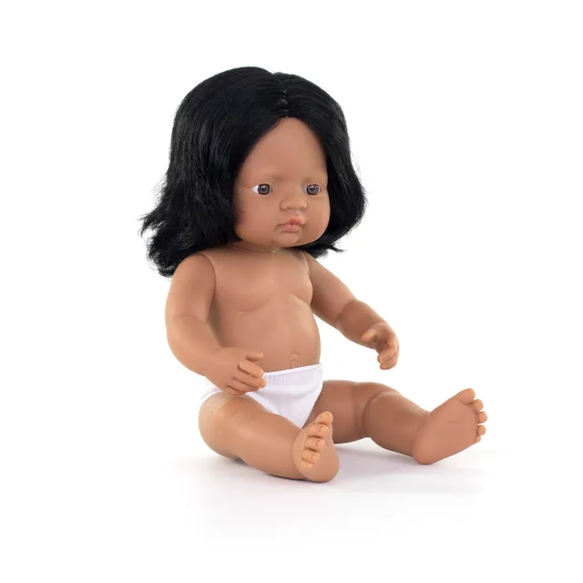 Miniland Babypuppe Südamerikanisches Mädchen 38cm 31058 Vinyl