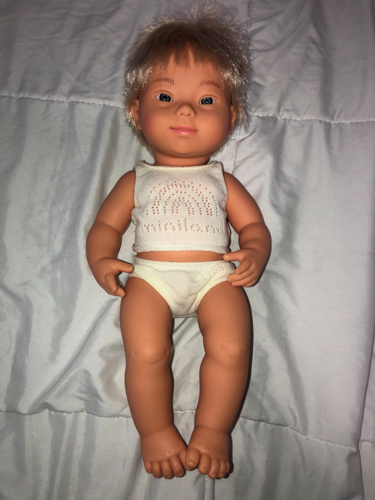 Miniland Dolls 31263 Babypuppe Junge blond 38 cm Down Syndrom