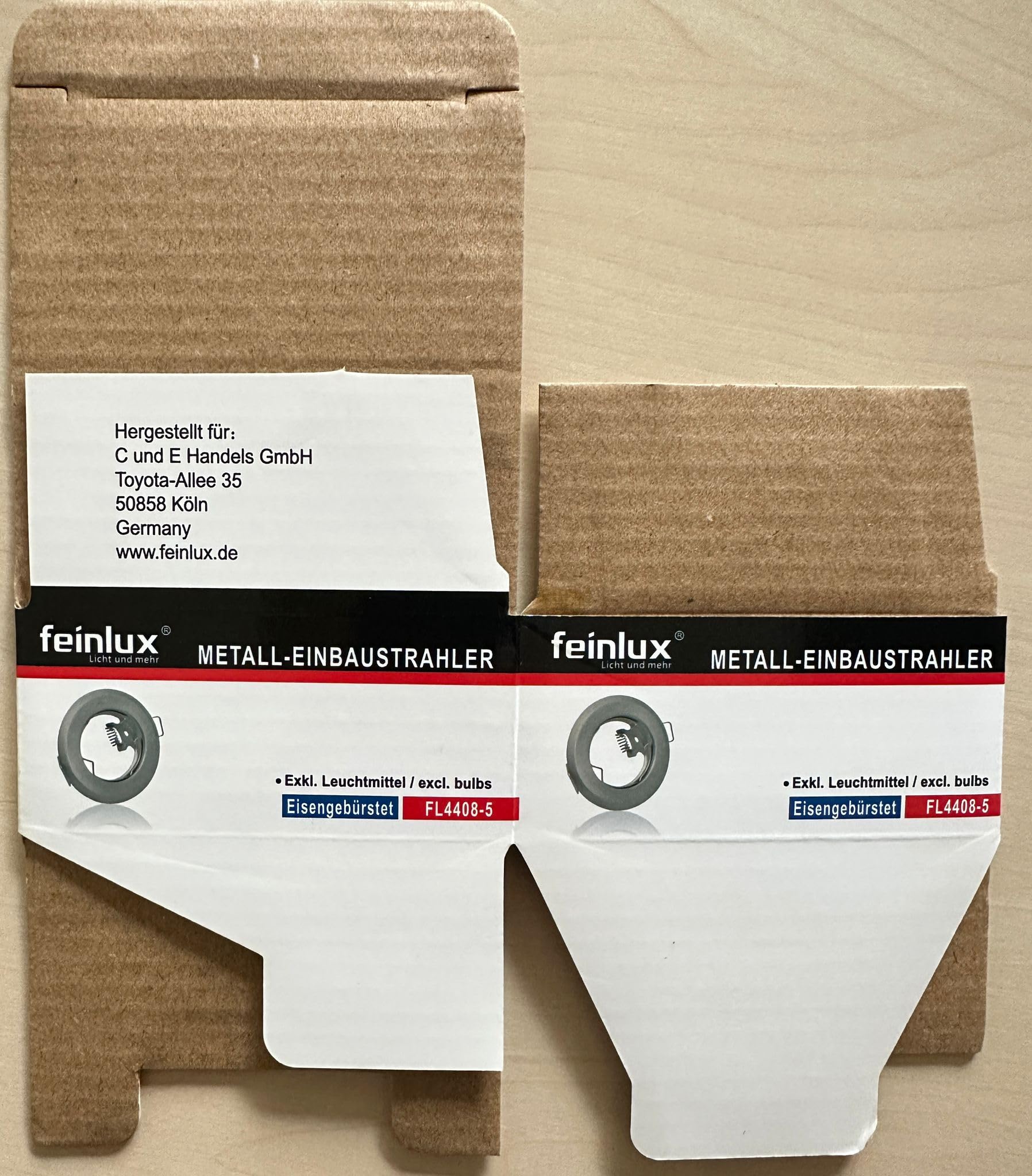 feinlux LED Einbaurahmen Einbaustrahler edelstahl 6er Set 55mm GU10