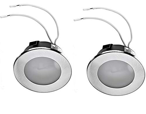 feinlux LED Einbauleuchte Set G4 12V 2er silber gebürstet