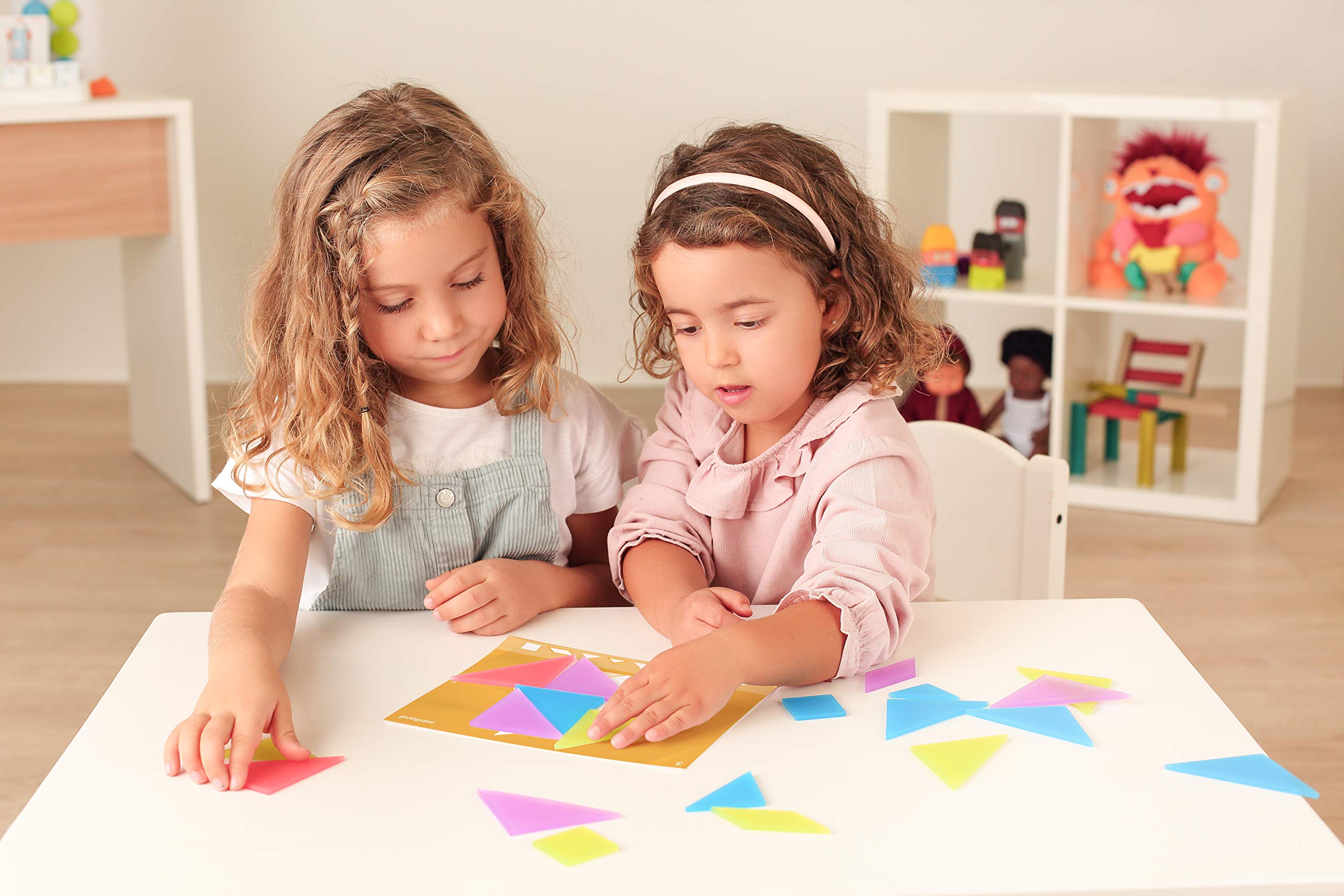 Miniland Translucent Tangram Tangramspiel 4er Set Leuchttisch