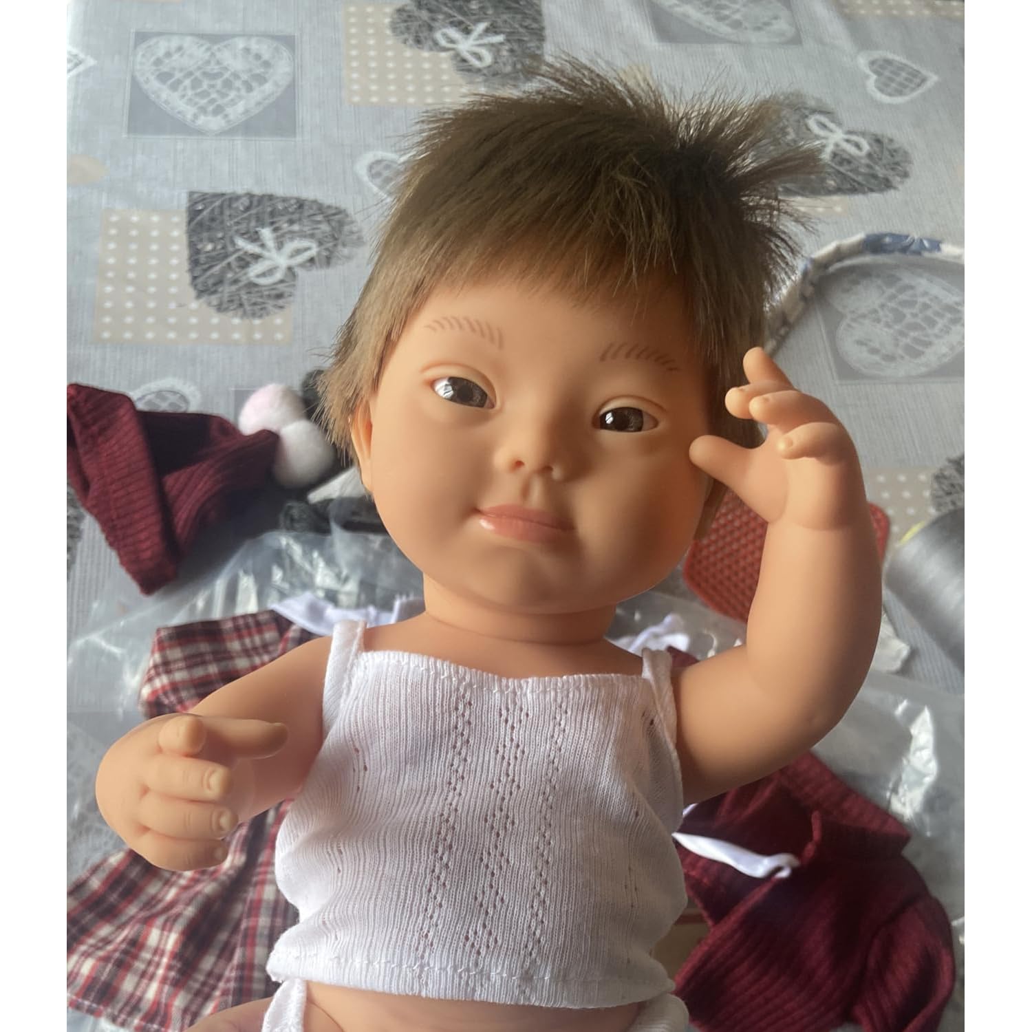 Miniland Dolls 31170 Babypuppe 38cm Junge Down Syndrom