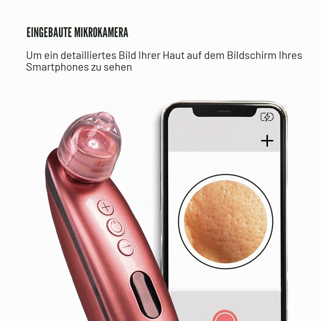 GESS Sleek Mitesserentferner Porensauger Kamera 4 Aufsätze USB