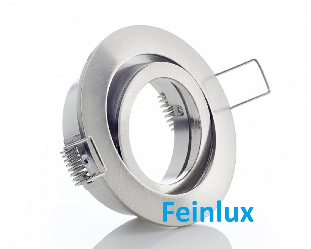 feinlux LED Einbaurahmen Einbaustrahler silber schwenkbar 10er Set GU10