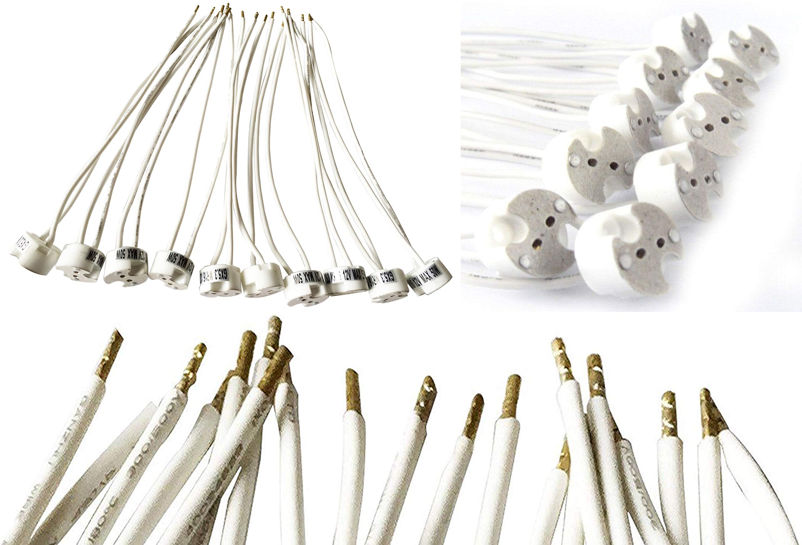 feinlux Fassung G4 GU5.3 Keramikfassung 12V 10er Set mit Kabel