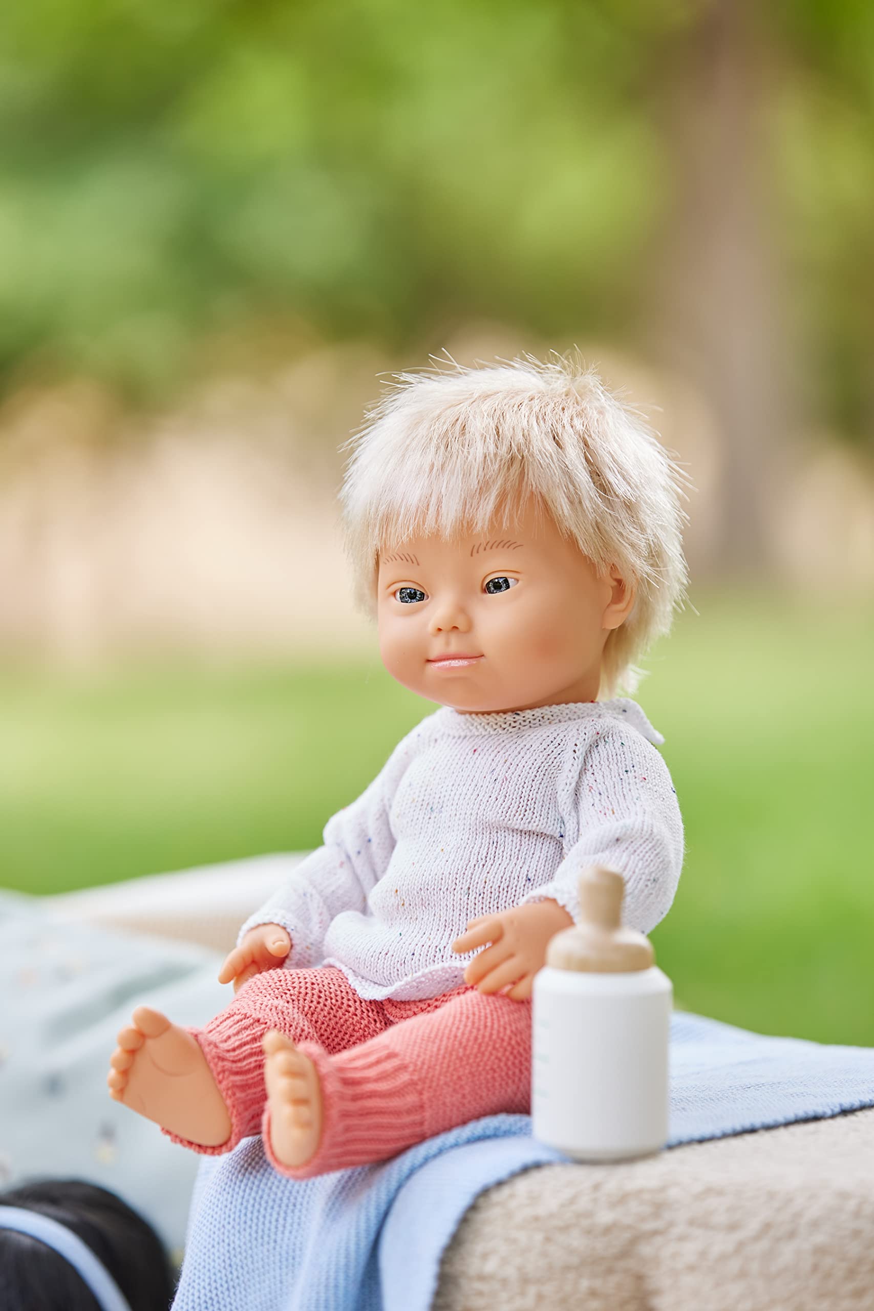 Miniland Dolls 31263 Babypuppe Junge blond 38 cm Down Syndrom