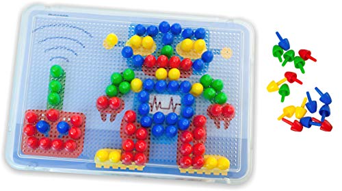 Miniland Pegs 15 mm Mosaik Steckspiel 160 Teile Bunt