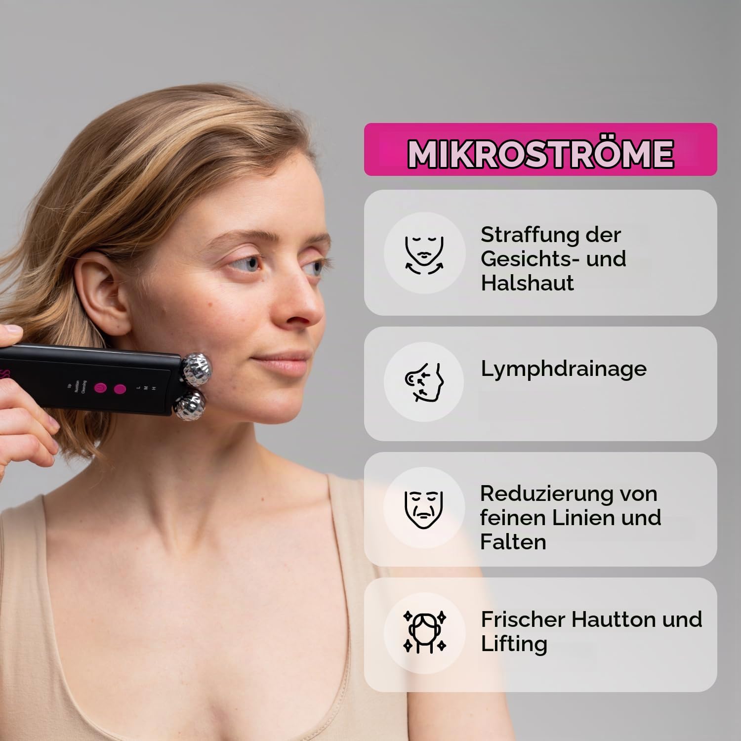 Gess Mamba Skin Scrubber Porenreiniger Schwarz-Pink Ultraschall