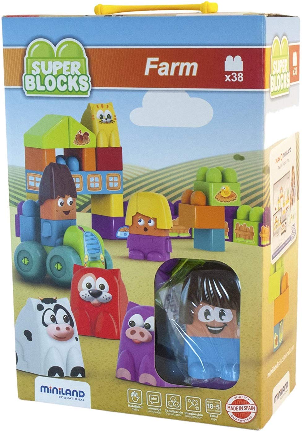 Miniland Super Blocks Farm 32339 Bausteine 27 Teile