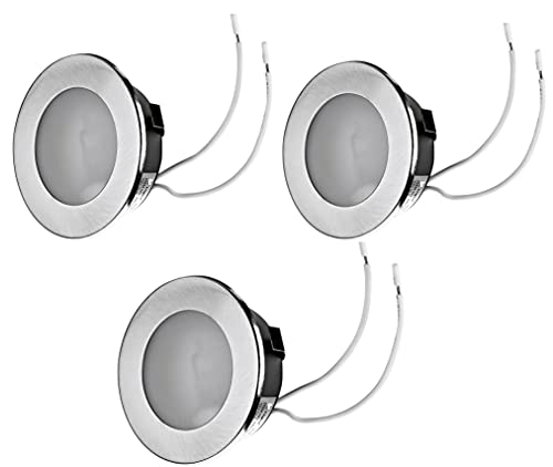 feinlux LED Einbauleuchte Set G4 12V 3x Silber-gebürstet