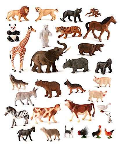 Miniland Tierfiguren Set Wild- und Farmtiere 30 Teile