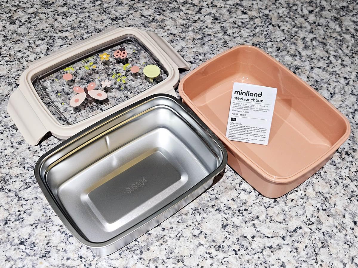 Miniland Steel Lunchbox Butterfly Brotdose 800 ml Edelstahl