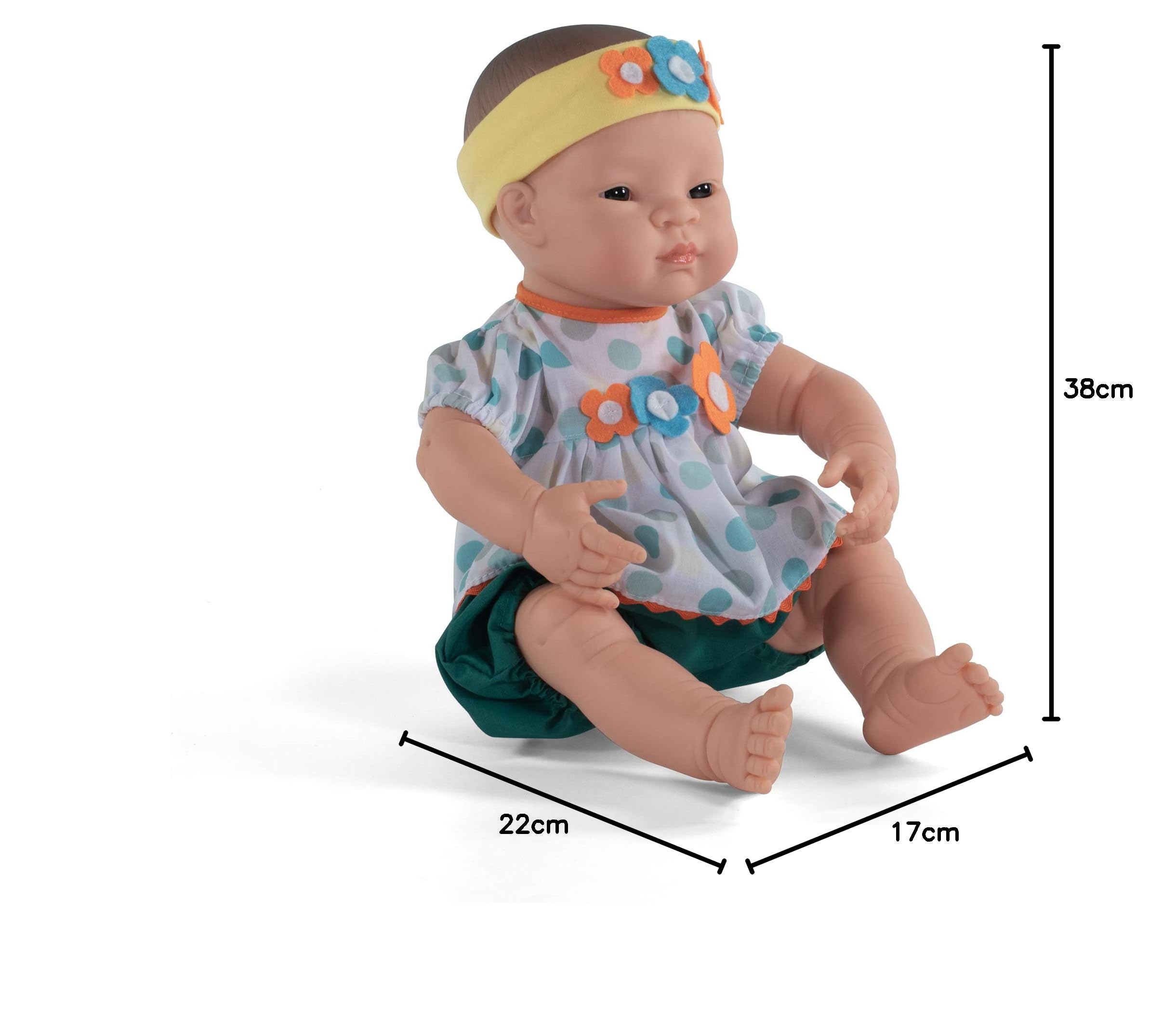 Miniland 31006 Babypuppe asiatisches Mädchen 40 cm