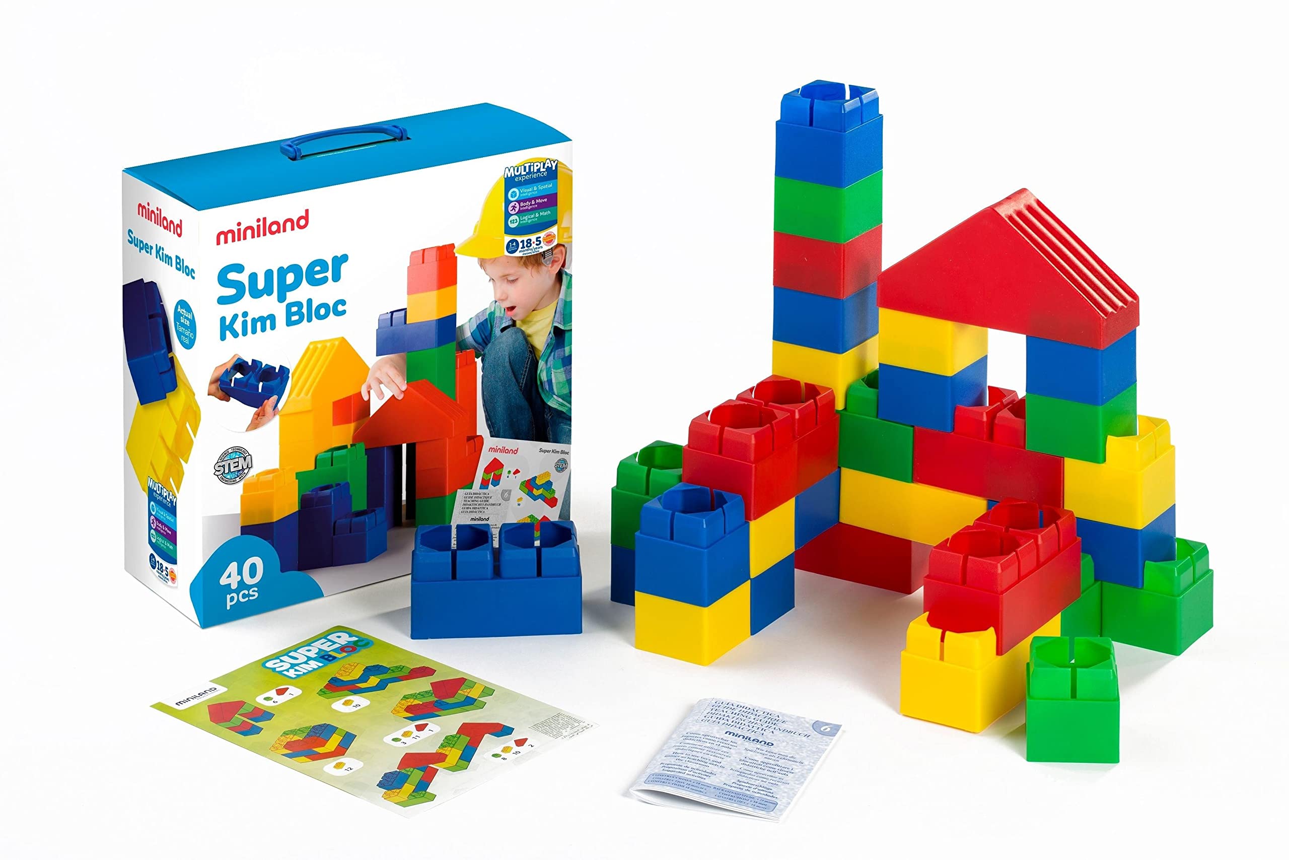 Miniland Kim Bloc Super 32470 Bausteine Koffer 40 Teile