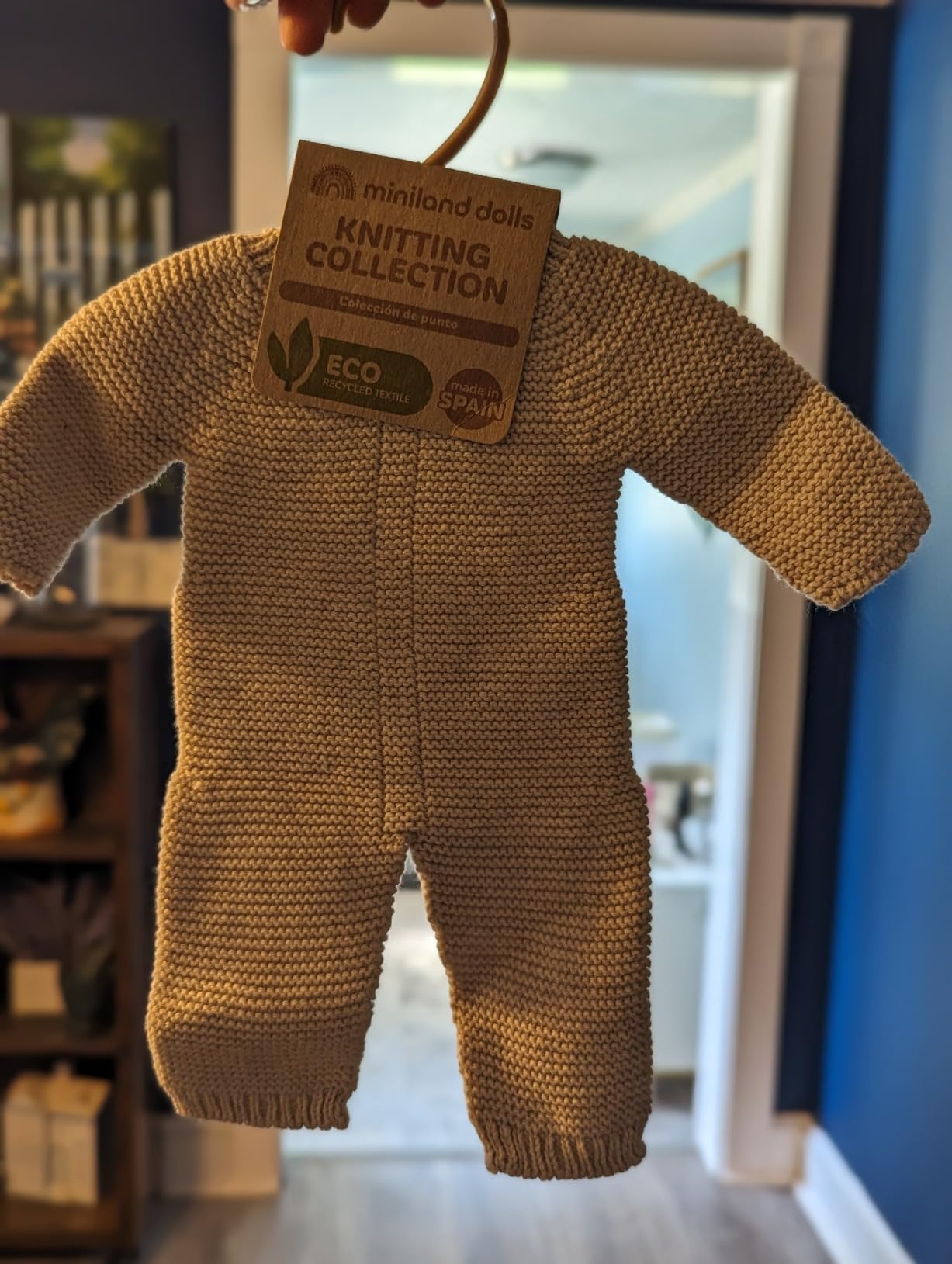 Miniland Dolls Strickpyjama beige für 38 cm Puppen Recycling