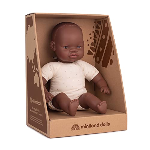 Miniland Dolls Babypuppe 32cm weicher Körper afrikanisch Box