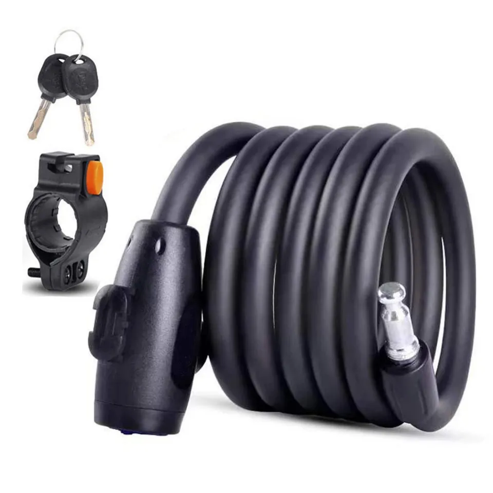 smartEC Fahrradschloss Spulenschloss 150 cm schwarz Schlüssel