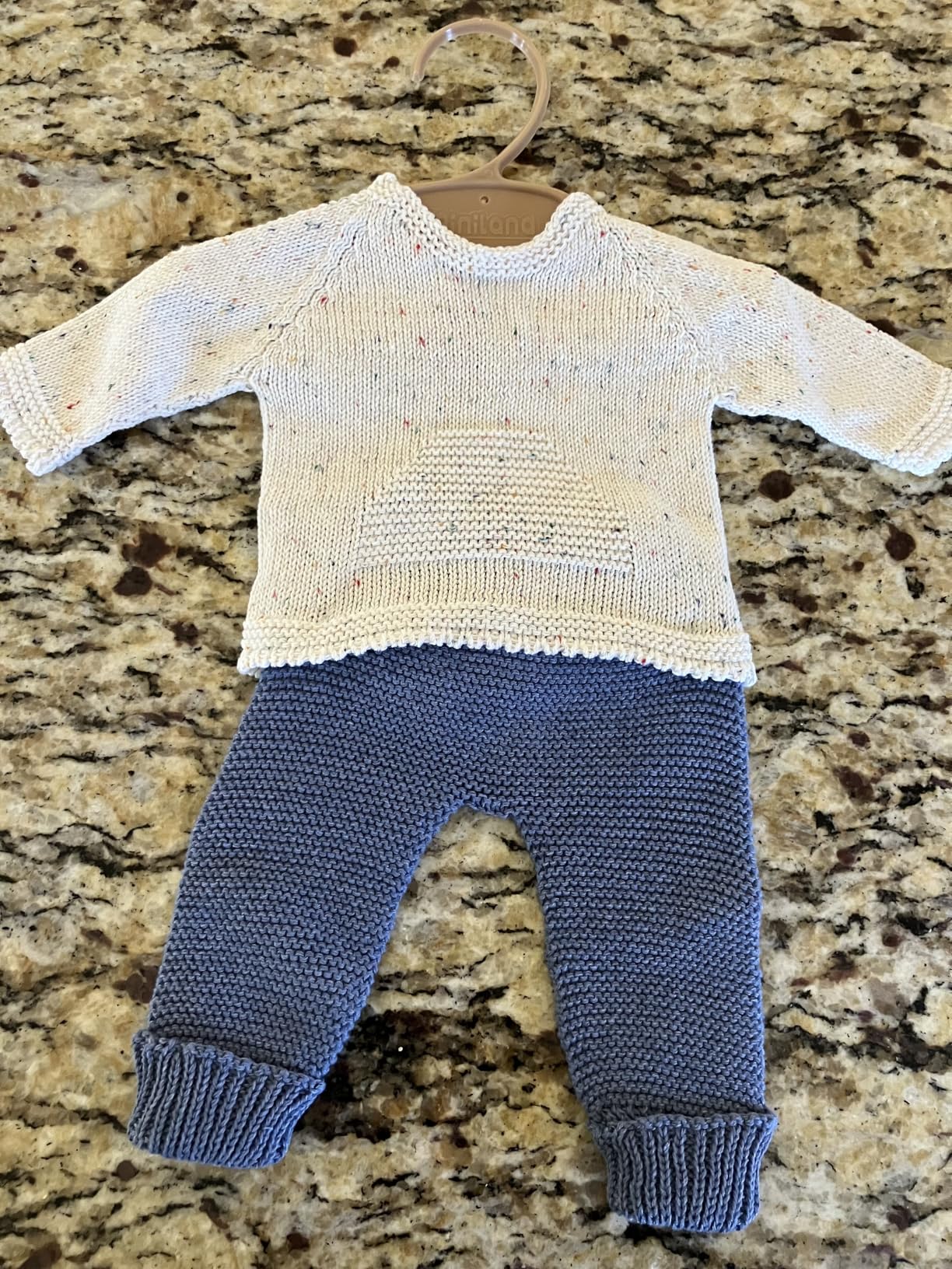 Miniland Dolls Strickset beige-blau Puppenkleidung 40cm
