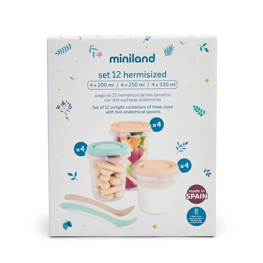 Miniland Hermisized Set 12 Aufbewahrungsbehälter Baby 12 Stück