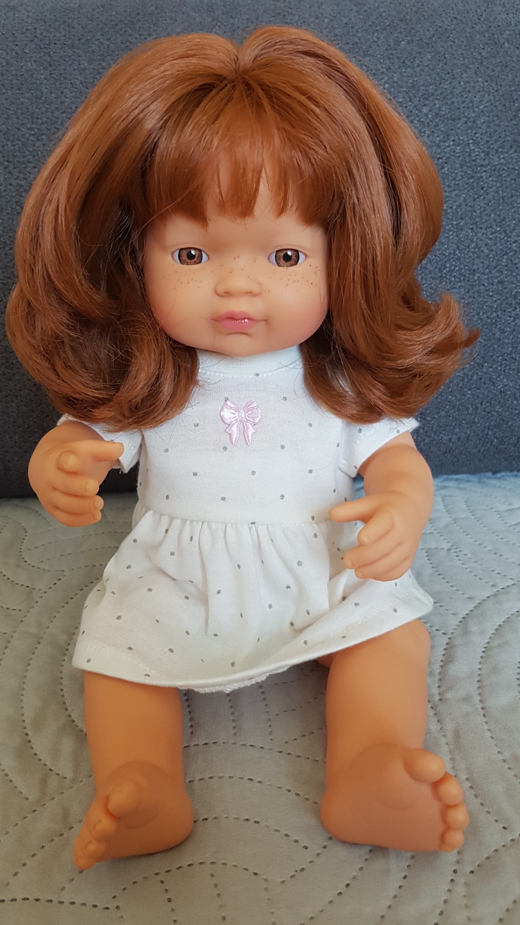 Miniland Dolls Babypuppe 38cm rothaariges Mädchen Vanilleduft