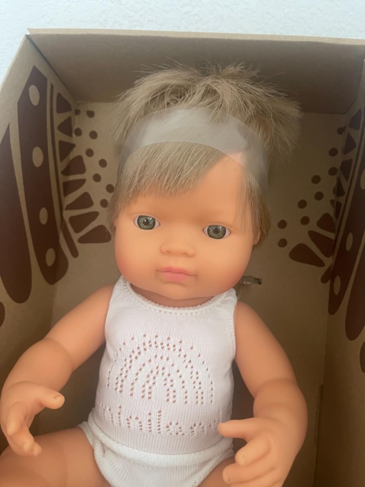 Miniland Dolls Babypuppe Junge 38 cm europäisch blond