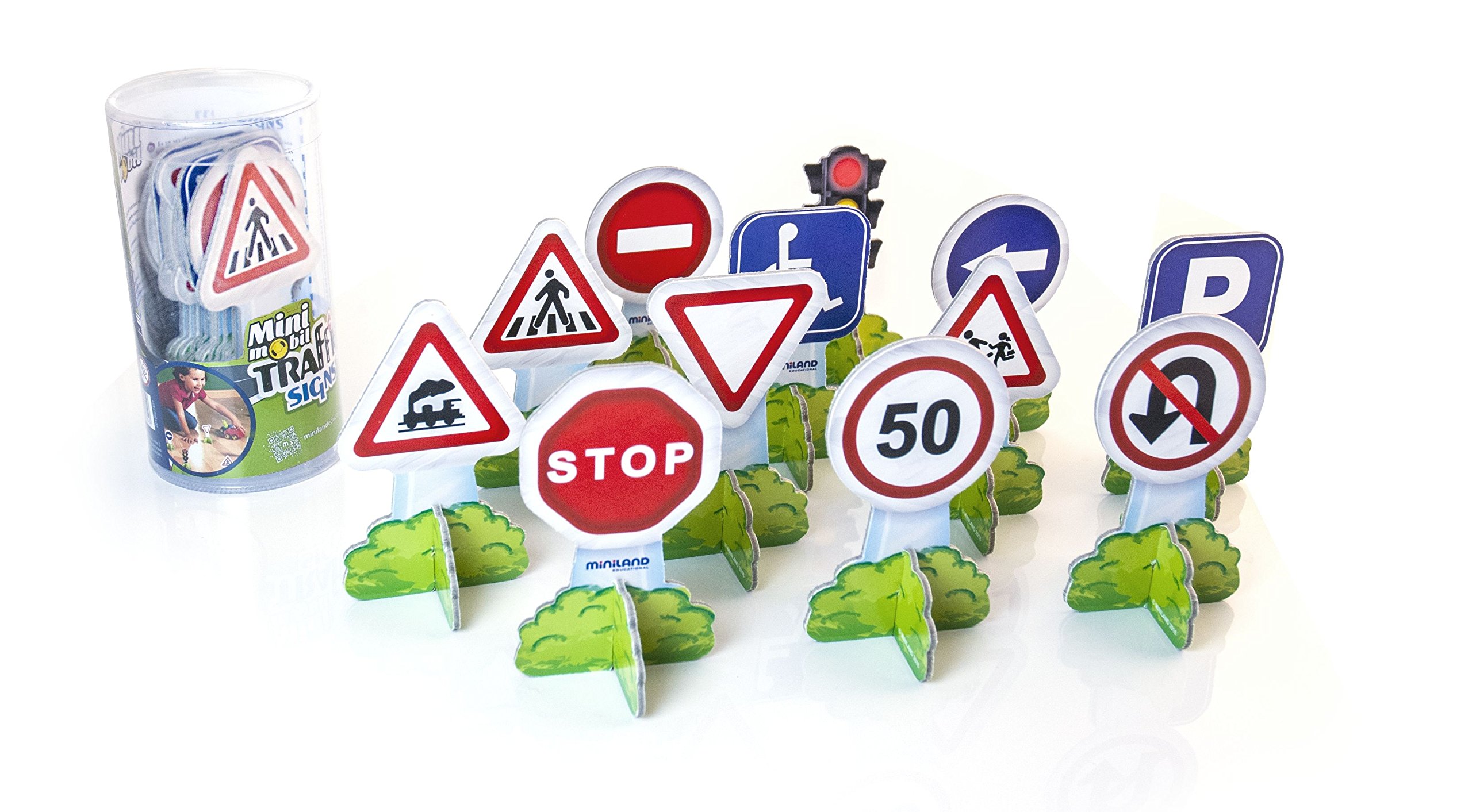 Miniland Minimobil Verkehrszeichen 12 Set Schilder