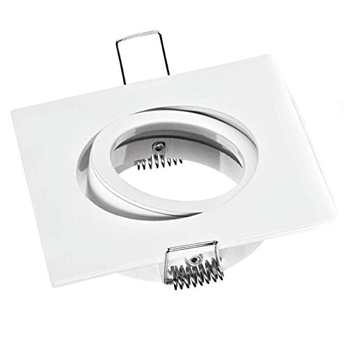 feinlux LED Einbaurahmen Einbaustrahler weiß eckig schwenkbar GU10