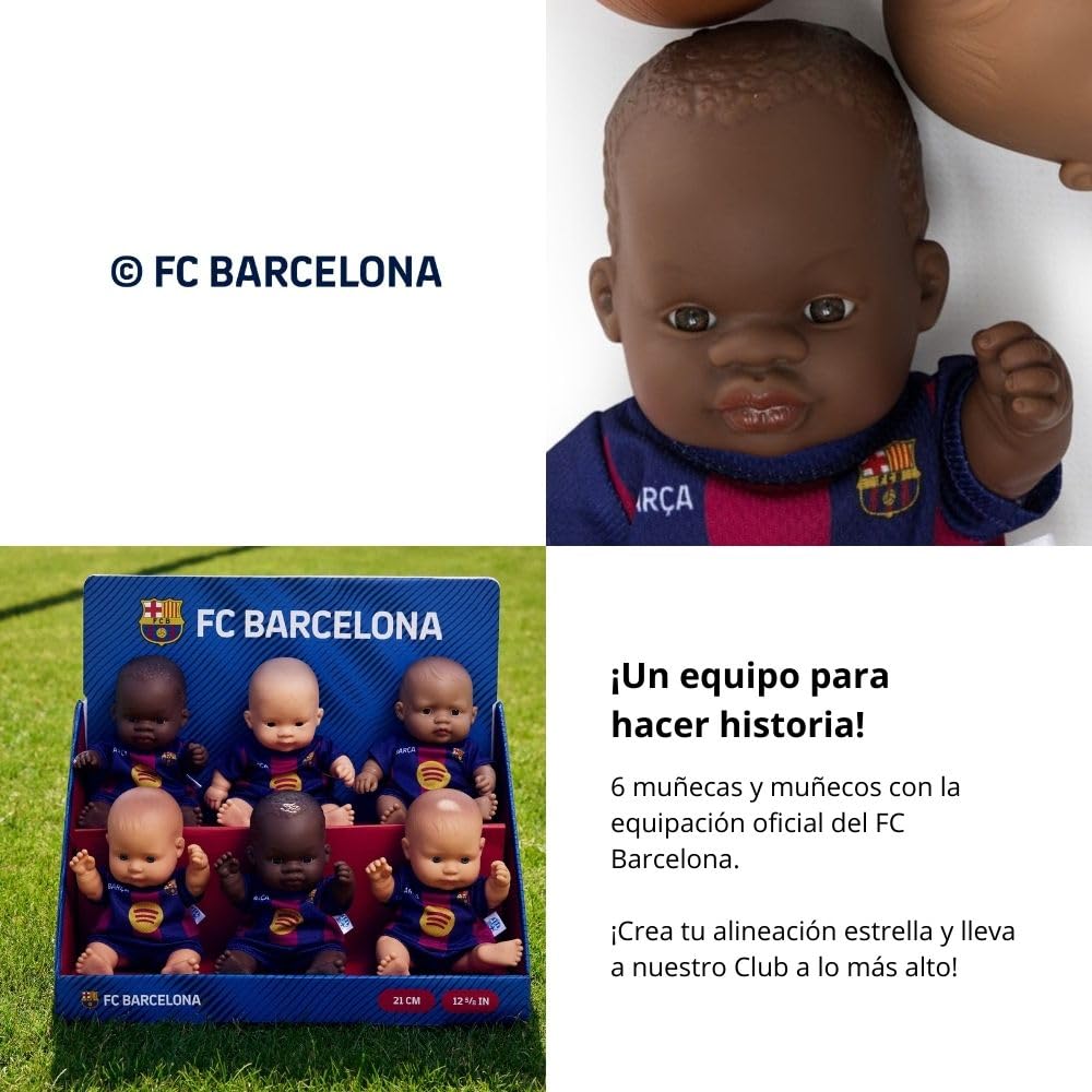 Miniland FC Barcelona Puppe 21 cm Afrikanisch blaugrana Trikot