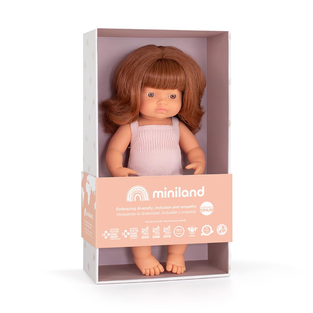 Miniland Colourful Babypuppe Rothaarig 38cm Strampler