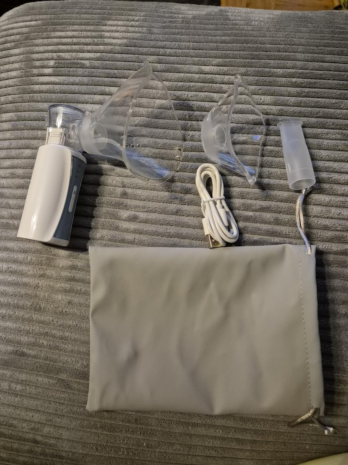 NIKYPJ Inhaler Inhalator USB blau-weiß Mesh-Vernebler 1-5 µm