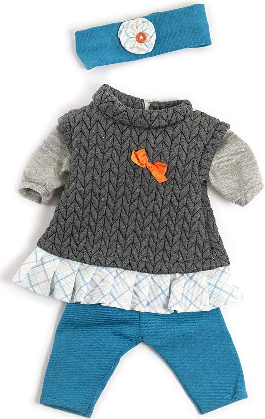 Miniland Puppenkleidung 40 cm Kleid Leggings Stirnband