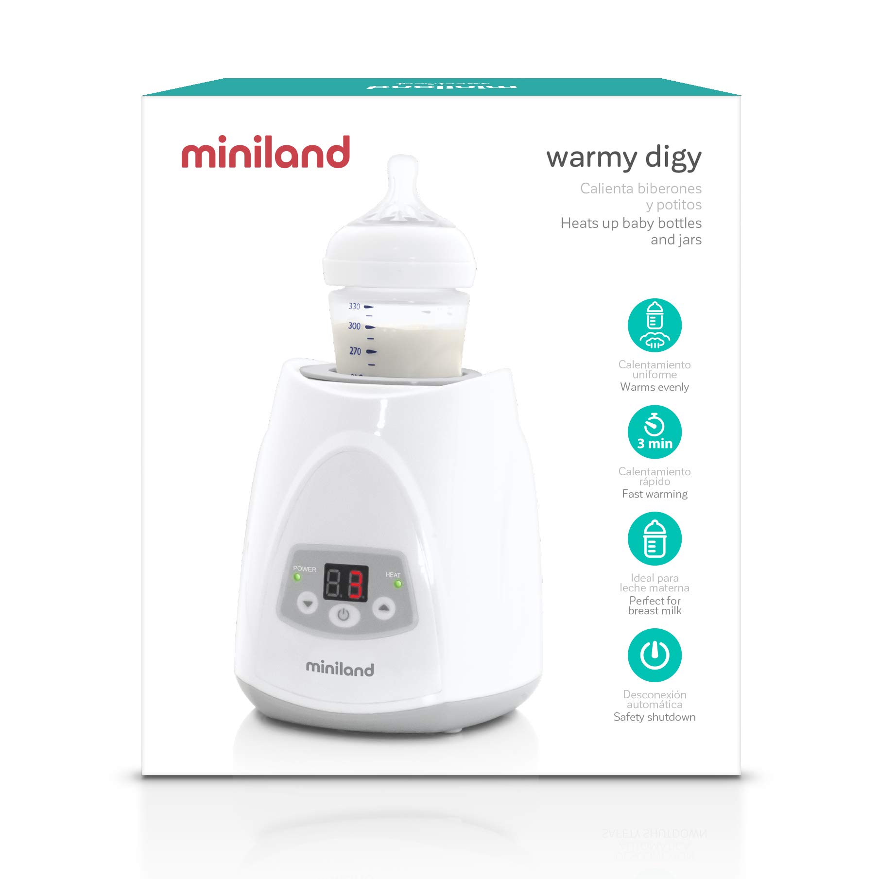 Miniland Nutrition Warmy Digy 89204 Flaschenwärmer weiß Dampf