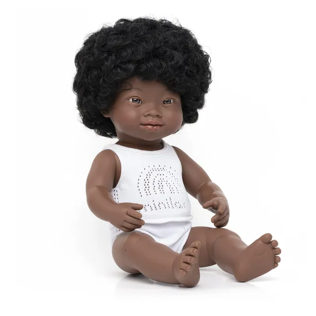 Miniland Dolls 31171 Babypuppe 38cm afrikanisch Down