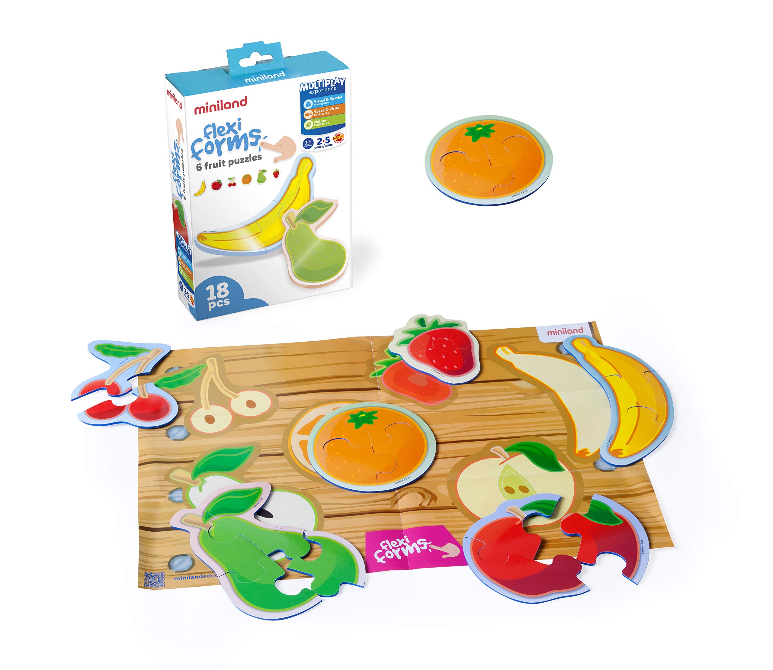 Miniland Puzzles Flexi Form 6 Früchte Puzzle 18 Teile
