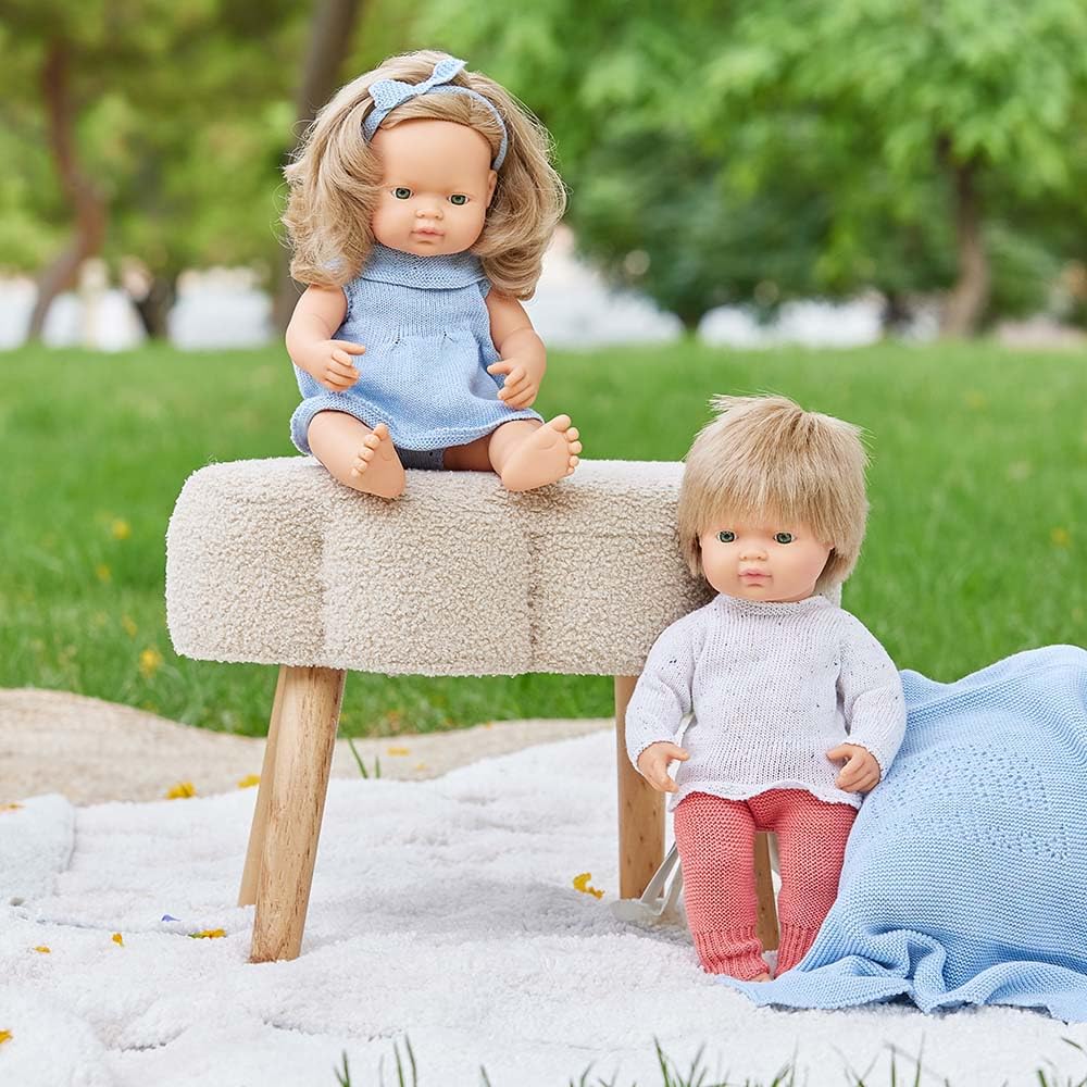 Miniland Dolls 31260 Babypuppe Mädchen 38 cm dunkelblond