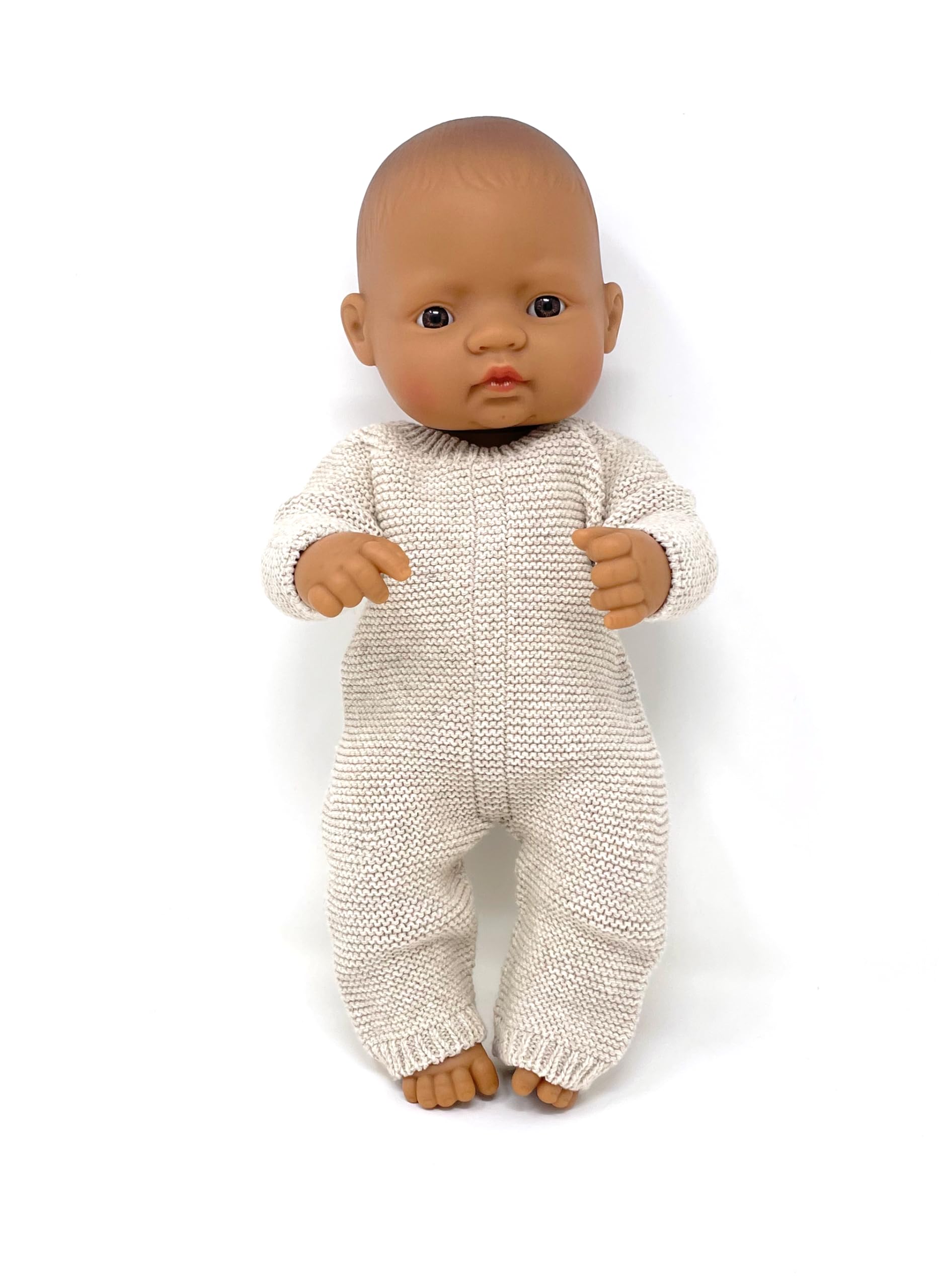 Miniland Dolls Strickpyjama beige für 38 cm Puppen Recycling
