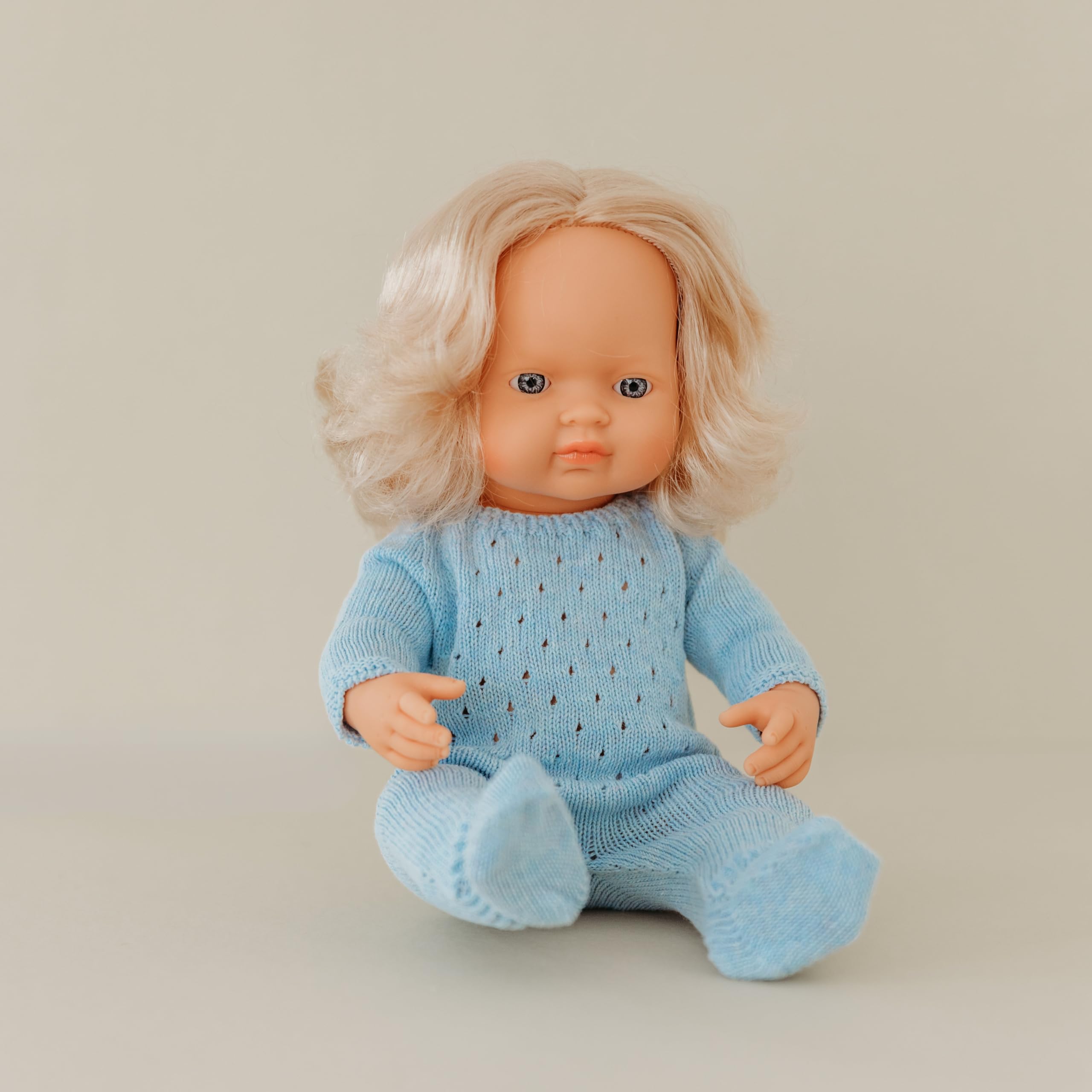 Miniland Babypuppe europäisches Mädchen 38cm Vinyl