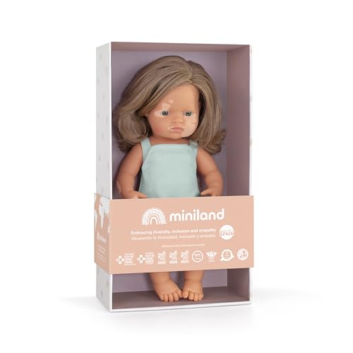 Miniland Colourful Babypuppe 38 cm Vitiligo dunkelblond