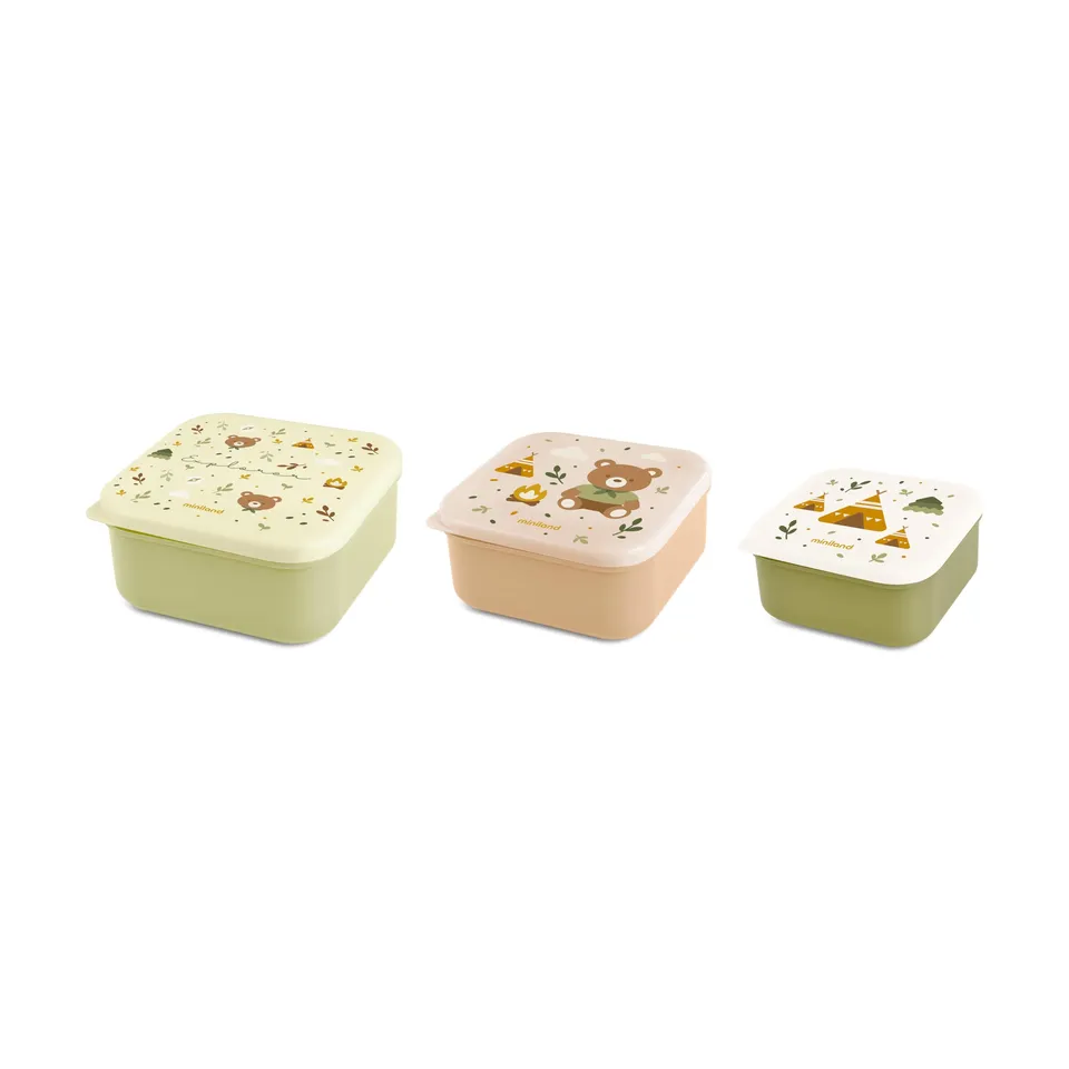 Miniland Snackbox-3 Explorer Snackboxen-Set 3-teilig BPA-frei