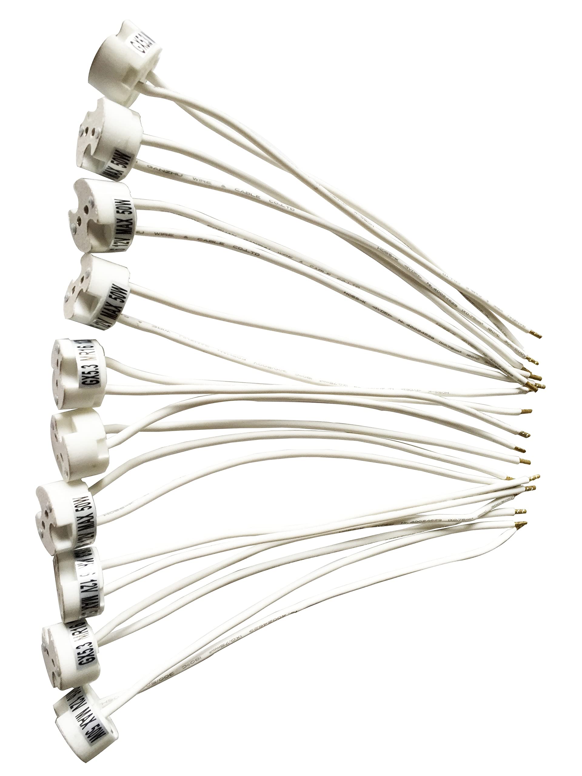 feinlux Fassung G4 GU5.3 Keramikfassung 12V 10er Set mit Kabel