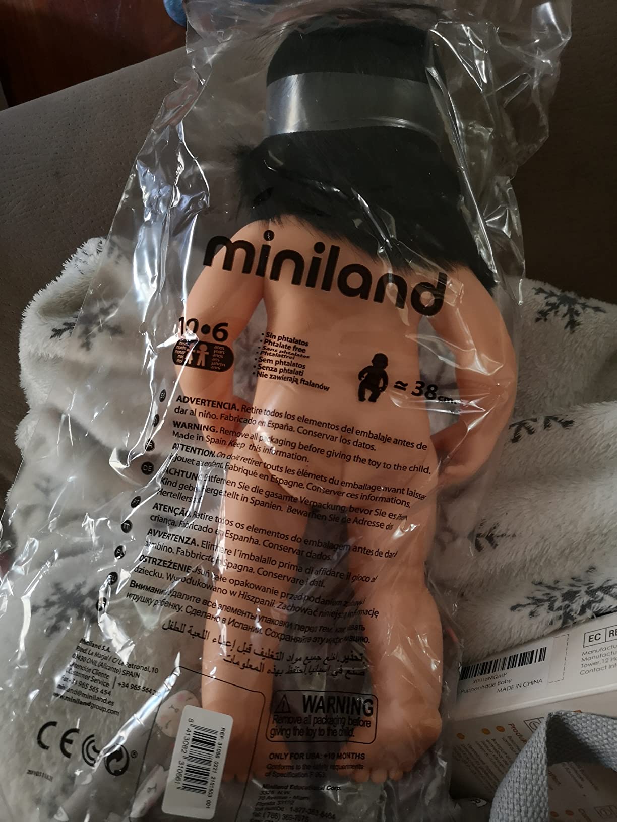 Miniland Babypuppe Asiatisches Mädchen 38 cm Vinyl