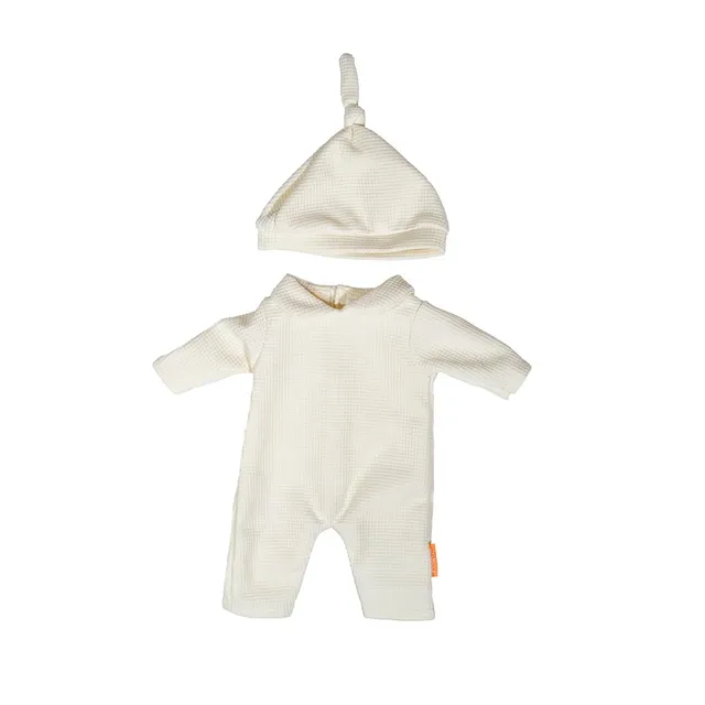 Miniland Puppenpyjama mit Mütze beige 38 cm