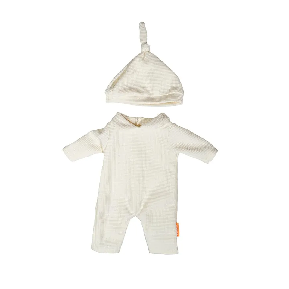 Miniland Puppenpyjama mit Mütze beige 38 cm