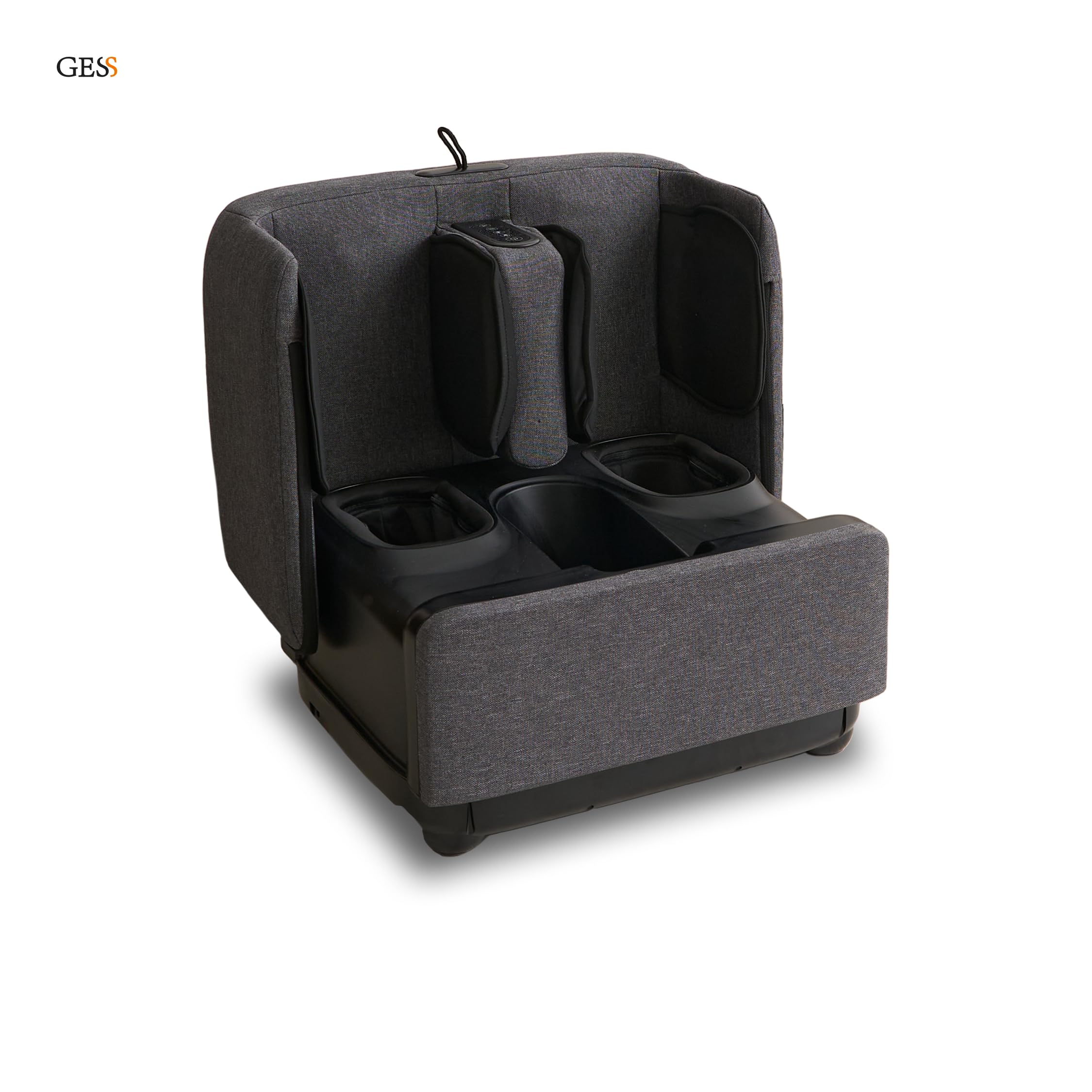 GESS PUF 3-in-1 Fußmassagegerät Shiatsu Wärme Grau