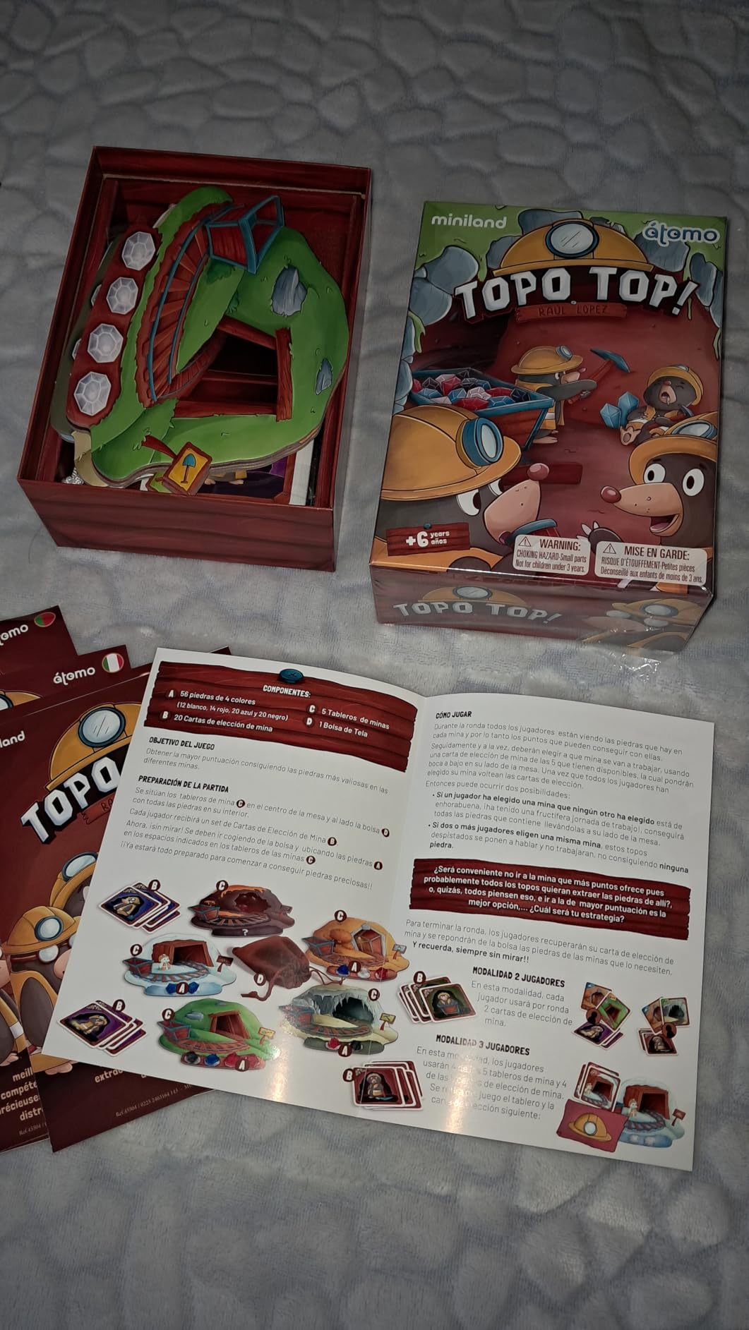 Miniland Topo Top Brettspiel ab 6 Jahren Edelsteine Strategie