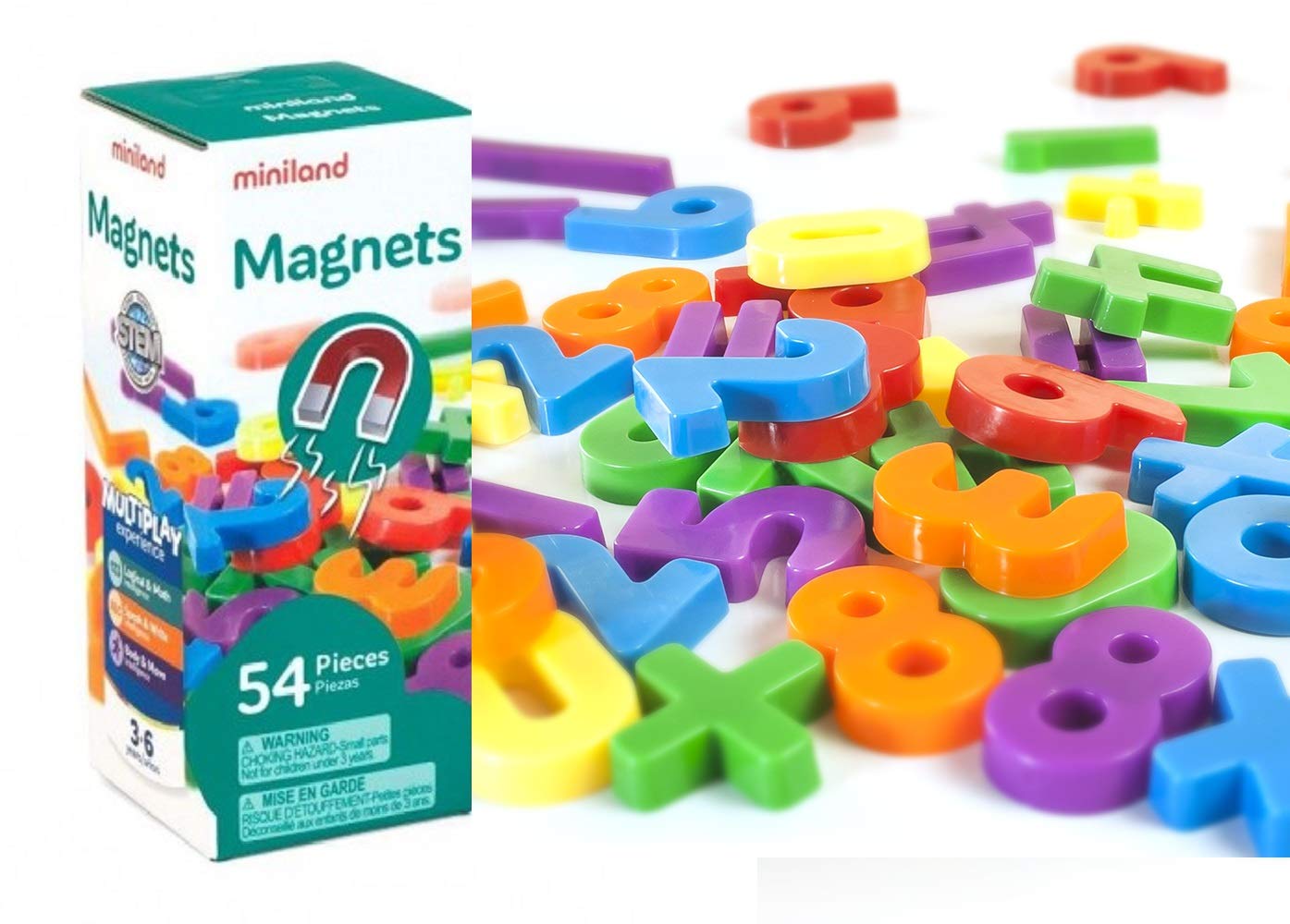 Miniland 45314 Magnetzahlen 54 Stück 3cm Magnettafel